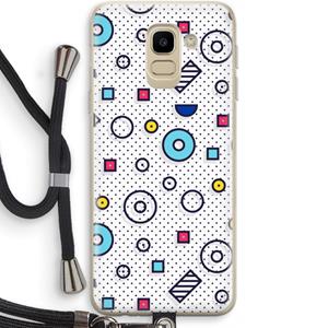 CaseCompany 8-bit N°9: Samsung Galaxy J6 (2018) Transparant Hoesje met koord
