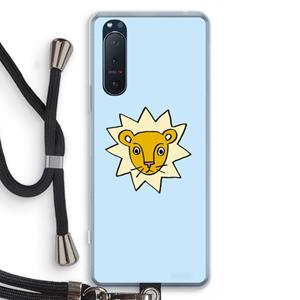 CaseCompany Kleine leeuw: Sony Xperia 5 II Transparant Hoesje met koord