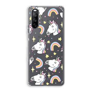 CaseCompany Rainbow Unicorn: Sony Xperia 10 III Transparant Hoesje