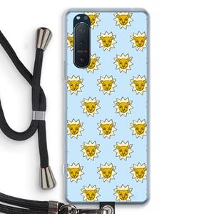 CaseCompany Leeuwenkoppen: Sony Xperia 5 II Transparant Hoesje met koord