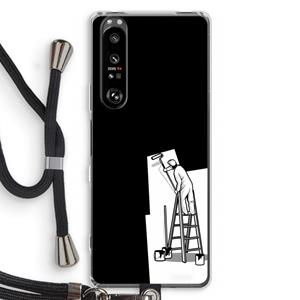 CaseCompany Musketon Painter: Sony Xperia 1 III Transparant Hoesje met koord