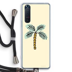 CaseCompany Palmboom: Sony Xperia 5 II Transparant Hoesje met koord