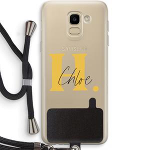 CaseCompany Amber Script: Samsung Galaxy J6 (2018) Transparant Hoesje met koord