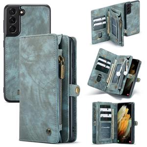 Caseme vintage 2 in 1 portemonnee hoes - Samsung Galaxy S21 - Blauw