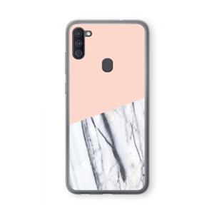 CaseCompany A touch of peach: Samsung Galaxy A11 Transparant Hoesje