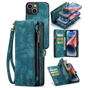 Caseme Vintage 2 in 1 portemonnee hoes - iPhone 14 Plus - Blauw