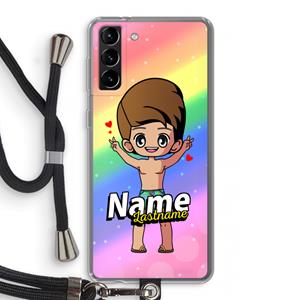 CaseCompany Chibi Maker man: Samsung Galaxy S21 Plus Transparant Hoesje met koord