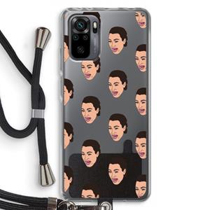 CaseCompany Ugly Cry Call: Xiaomi Redmi Note 10 Pro Transparant Hoesje met koord
