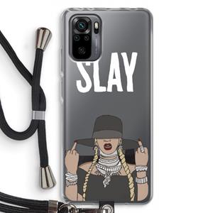 CaseCompany Slay All Day: Xiaomi Redmi Note 10 Pro Transparant Hoesje met koord