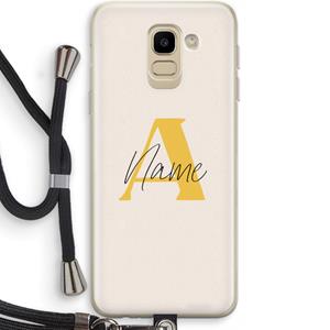 CaseCompany Amber Script: Samsung Galaxy J6 (2018) Transparant Hoesje met koord