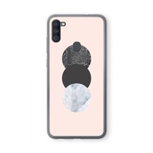 CaseCompany Marmeren cirkels: Samsung Galaxy A11 Transparant Hoesje
