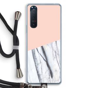 CaseCompany A touch of peach: Sony Xperia 5 II Transparant Hoesje met koord