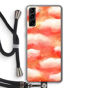 CaseCompany Lichte Wolken: Samsung Galaxy S21 Plus Transparant Hoesje met koord