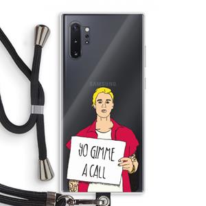 CaseCompany Gimme a call: Samsung Galaxy Note 10 Plus Transparant Hoesje met koord