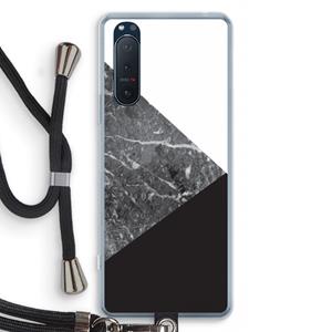 CaseCompany Combinatie marmer: Sony Xperia 5 II Transparant Hoesje met koord