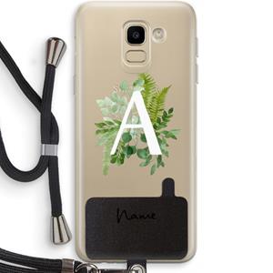 CaseCompany Green Brush: Samsung Galaxy J6 (2018) Transparant Hoesje met koord