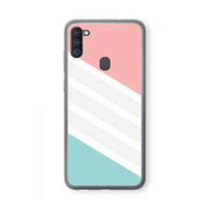CaseCompany Strepen pastel: Samsung Galaxy A11 Transparant Hoesje