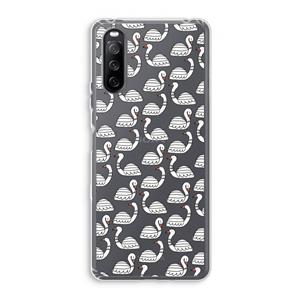 CaseCompany Zwanen: Sony Xperia 10 III Transparant Hoesje