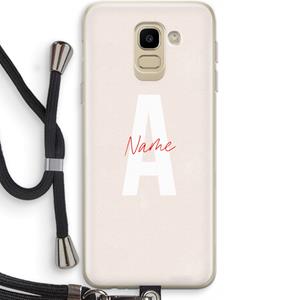 CaseCompany Strawberry Milkshake: Samsung Galaxy J6 (2018) Transparant Hoesje met koord