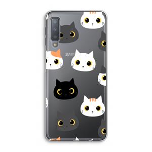 CaseCompany Katten: Samsung Galaxy A7 (2018) Transparant Hoesje