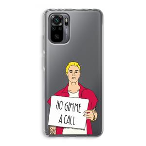 CaseCompany Gimme a call: Xiaomi Redmi Note 10 Pro Transparant Hoesje