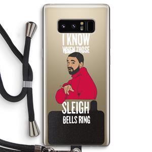 CaseCompany Sleigh Bells Ring: Samsung Galaxy Note 8 Transparant Hoesje met koord