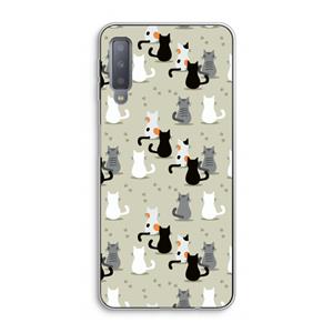 CaseCompany Katten: Samsung Galaxy A7 (2018) Transparant Hoesje