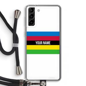 CaseCompany WK Wielrennen: Samsung Galaxy S21 Plus Transparant Hoesje met koord