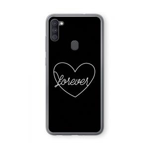 CaseCompany Forever heart black: Samsung Galaxy A11 Transparant Hoesje