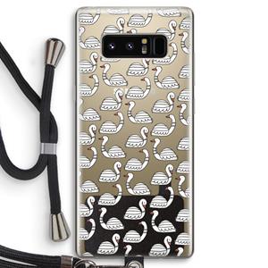 CaseCompany Zwanen: Samsung Galaxy Note 8 Transparant Hoesje met koord