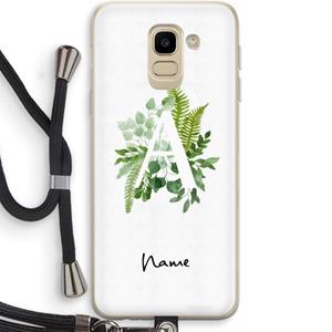 CaseCompany Green Brush: Samsung Galaxy J6 (2018) Transparant Hoesje met koord