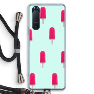 CaseCompany Waterijsje: Sony Xperia 5 II Transparant Hoesje met koord