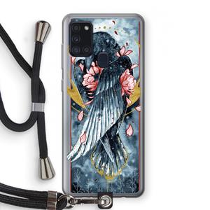 CaseCompany Golden Raven: Samsung Galaxy A21s Transparant Hoesje met koord