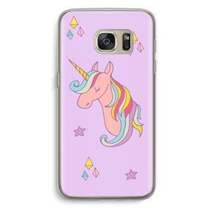 CaseCompany Roze eenhoorn: Samsung Galaxy S7 Transparant Hoesje