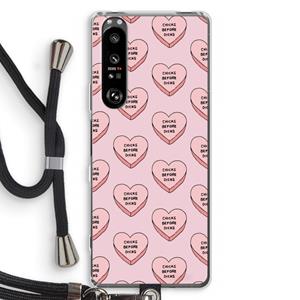 CaseCompany Chicks before dicks: Sony Xperia 1 III Transparant Hoesje met koord