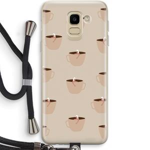 CaseCompany Morning coffee: Samsung Galaxy J6 (2018) Transparant Hoesje met koord
