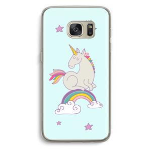 CaseCompany Regenboog eenhoorn: Samsung Galaxy S7 Transparant Hoesje