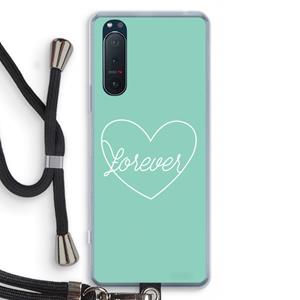 CaseCompany Forever heart pastel: Sony Xperia 5 II Transparant Hoesje met koord