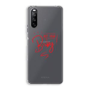 CaseCompany Not Your Baby: Sony Xperia 10 III Transparant Hoesje