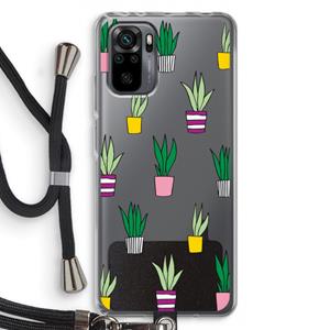 CaseCompany Sanseveria: Xiaomi Redmi Note 10 Pro Transparant Hoesje met koord