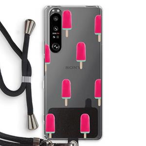 CaseCompany Waterijsje: Sony Xperia 1 III Transparant Hoesje met koord