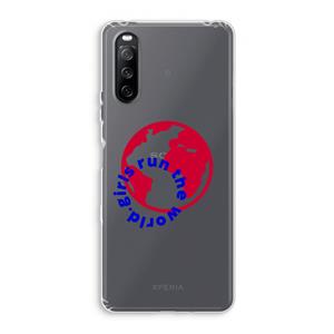 CaseCompany Run The World: Sony Xperia 10 III Transparant Hoesje