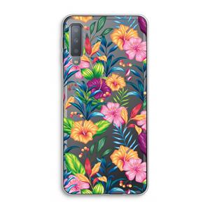 CaseCompany Tropisch 2: Samsung Galaxy A7 (2018) Transparant Hoesje