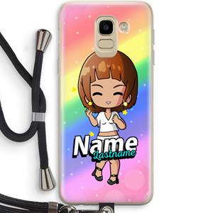 CaseCompany Chibi Maker vrouw: Samsung Galaxy J6 (2018) Transparant Hoesje met koord