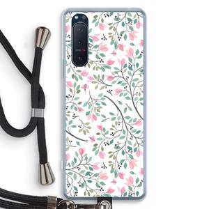 CaseCompany Sierlijke bloemen: Sony Xperia 5 II Transparant Hoesje met koord