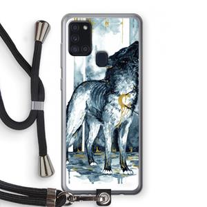 CaseCompany Bleeding Soul: Samsung Galaxy A21s Transparant Hoesje met koord