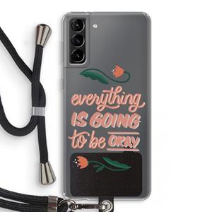 CaseCompany Optimistic flower girl: Samsung Galaxy S21 Plus Transparant Hoesje met koord