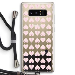 CaseCompany Ass 'n Titties: Samsung Galaxy Note 8 Transparant Hoesje met koord