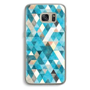 CaseCompany Gekleurde driehoekjes blauw: Samsung Galaxy S7 Transparant Hoesje