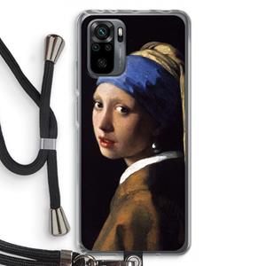CaseCompany The Pearl Earring: Xiaomi Redmi Note 10 Pro Transparant Hoesje met koord
